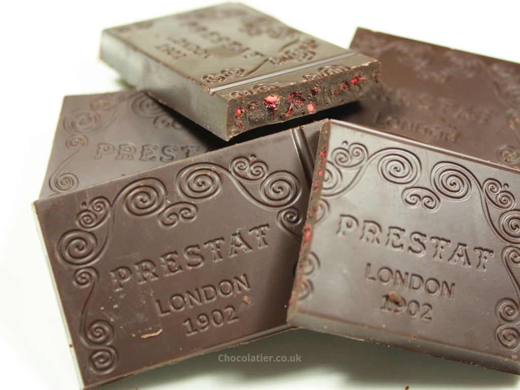 Prestat Raspberry and Dark Chocolate Bar segments