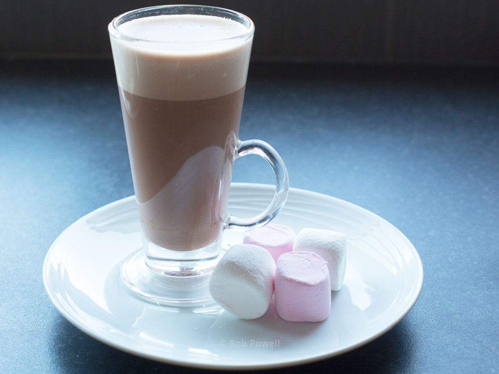 Hot chocolate with marshmallows on the side