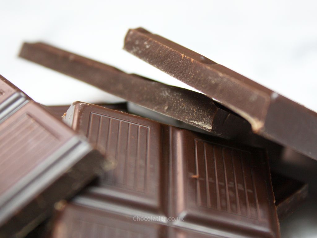 Inside the Chocolate and Love Dark Chocolate & Coffee bar segments Inside the Chocolate and Love Dark Chocolate & Coffee bar segments