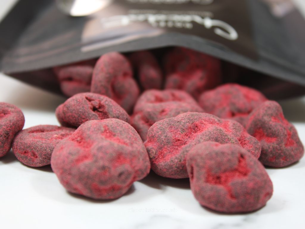 Hotel Chocolat Vegan 70% Dark Chocolate Cherries Close-up Hotel Chocolat Vegan 70% Dark Chocolate Cherries Close-up