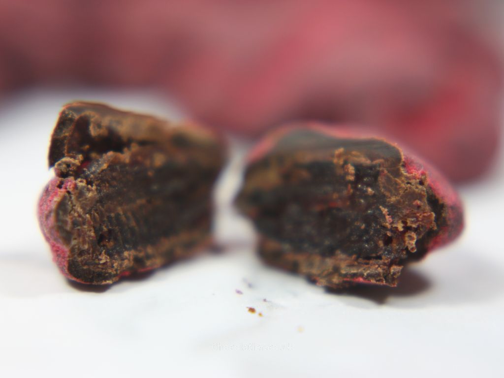 Inside a chocolate cherry Inside a chocolate cherry