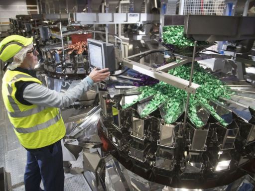 Green Triangles Being packaged at Nestle Halifax