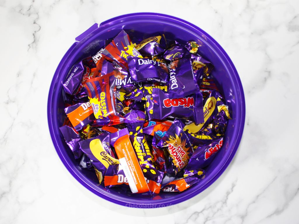 Inside a Cadbury Heroes tub