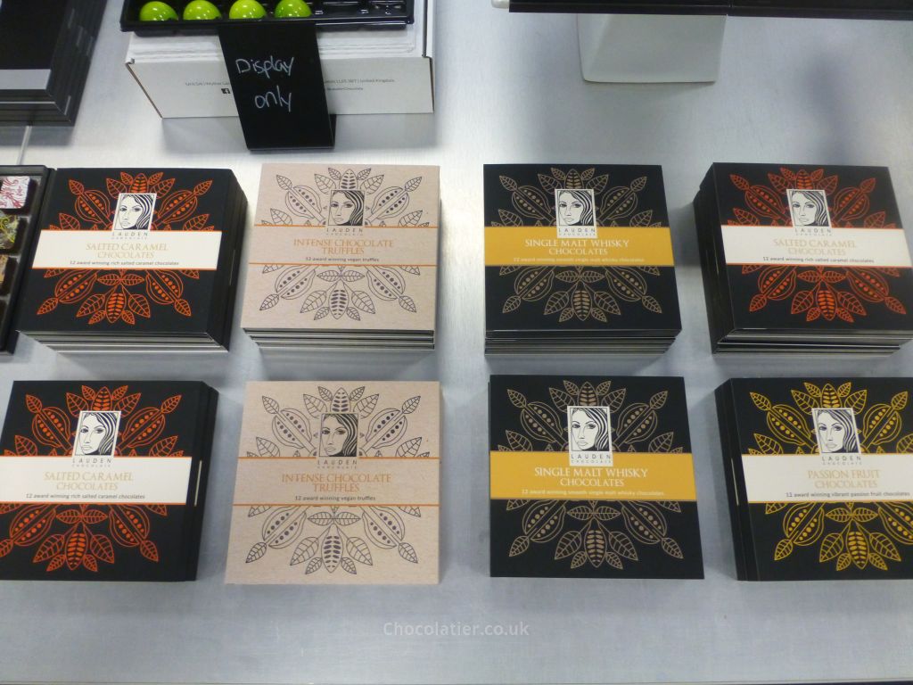 Stylish packaging at the Lauden Chocolate stand