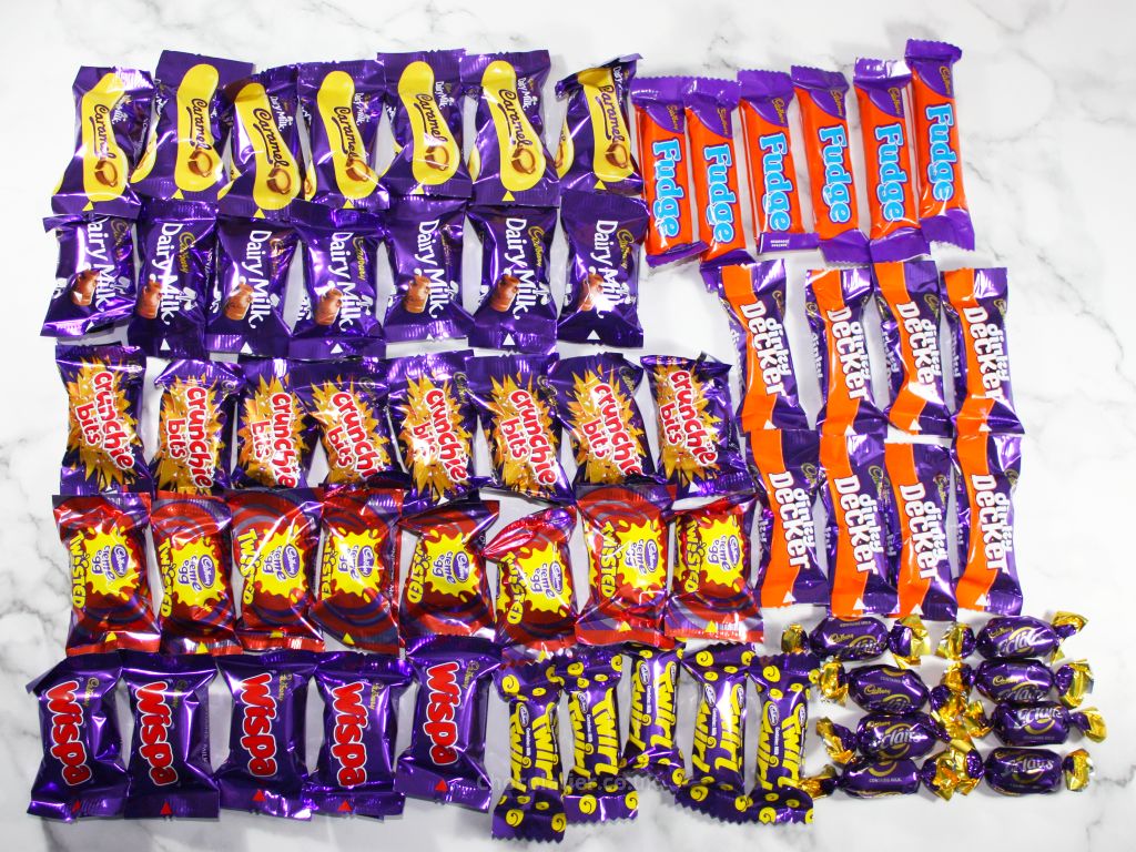 The contents of my Cadbury Heroes tub