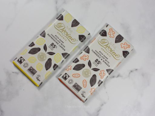 Divine Dark Lemon And Tumeric & Ginger Chocolate bars