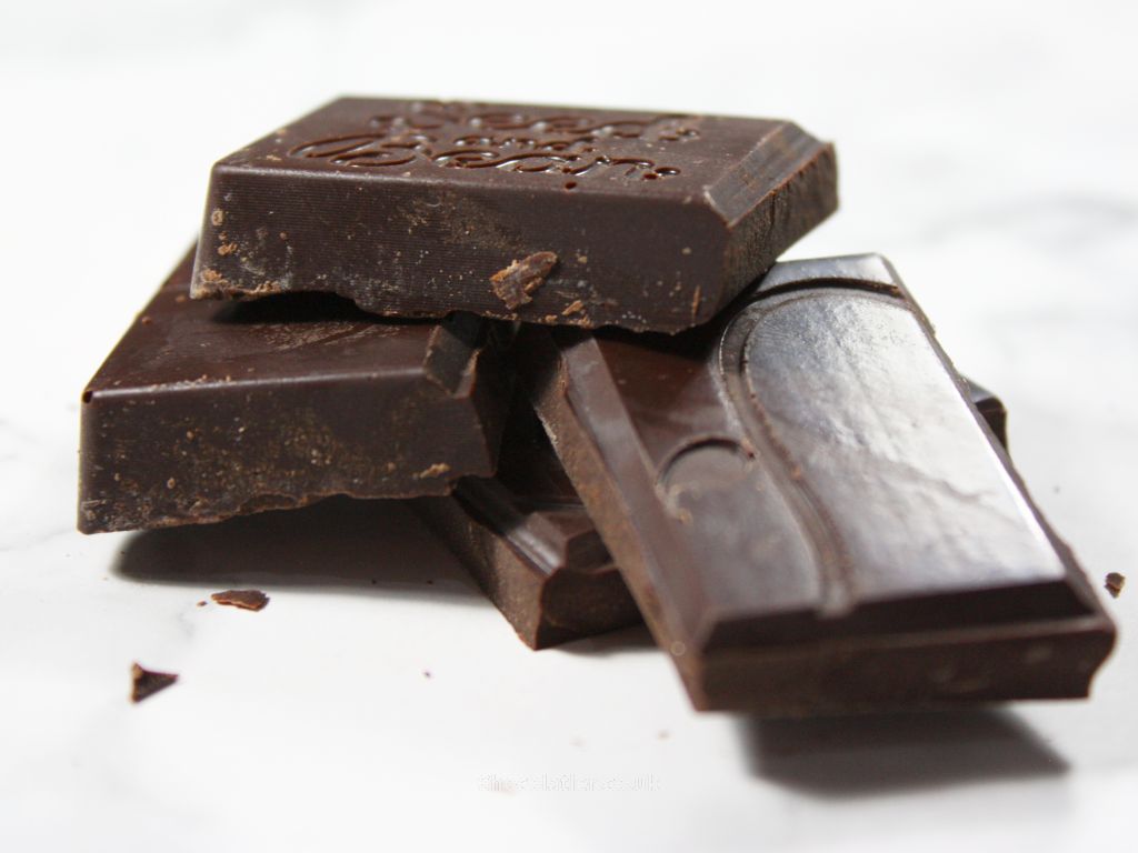Seed and Bean 72% Lavender Extra Dark Chocolate Bar Close-Up