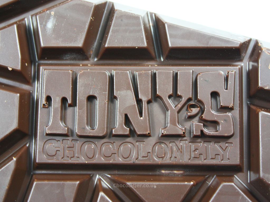 Tony's Chocolonely logo in chocolate