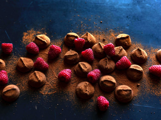 Chocolates and raspberries