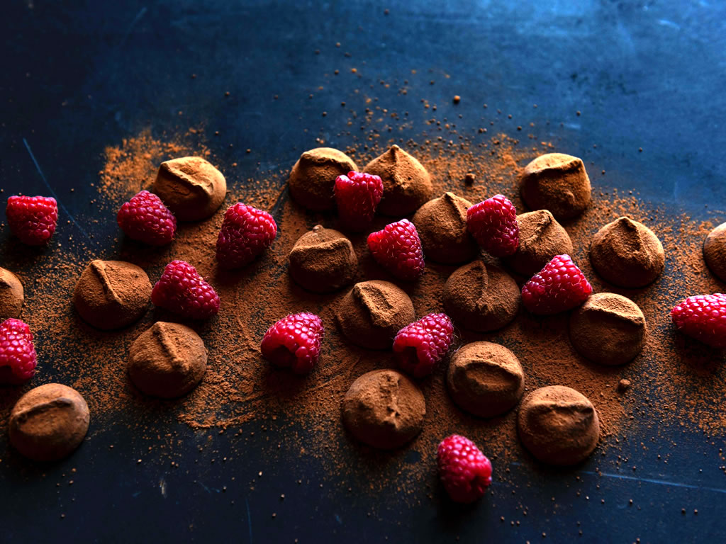 Chocolates and raspberries