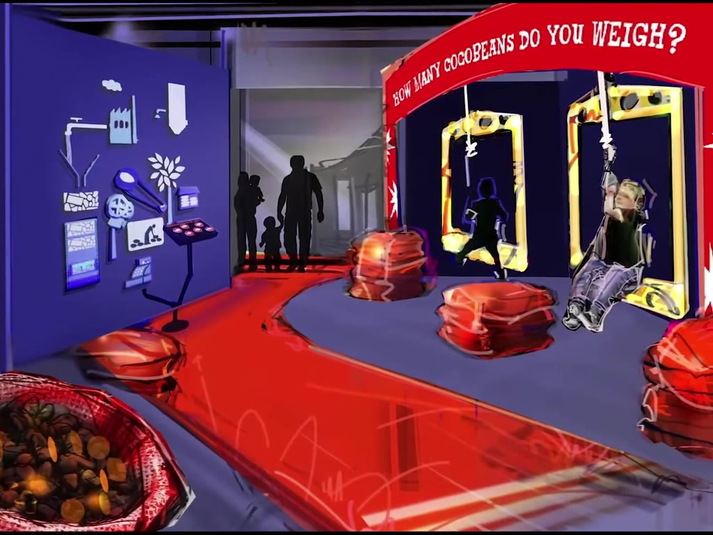 Educational exhibit at Tony’s Chocolonely Chocolate Circus