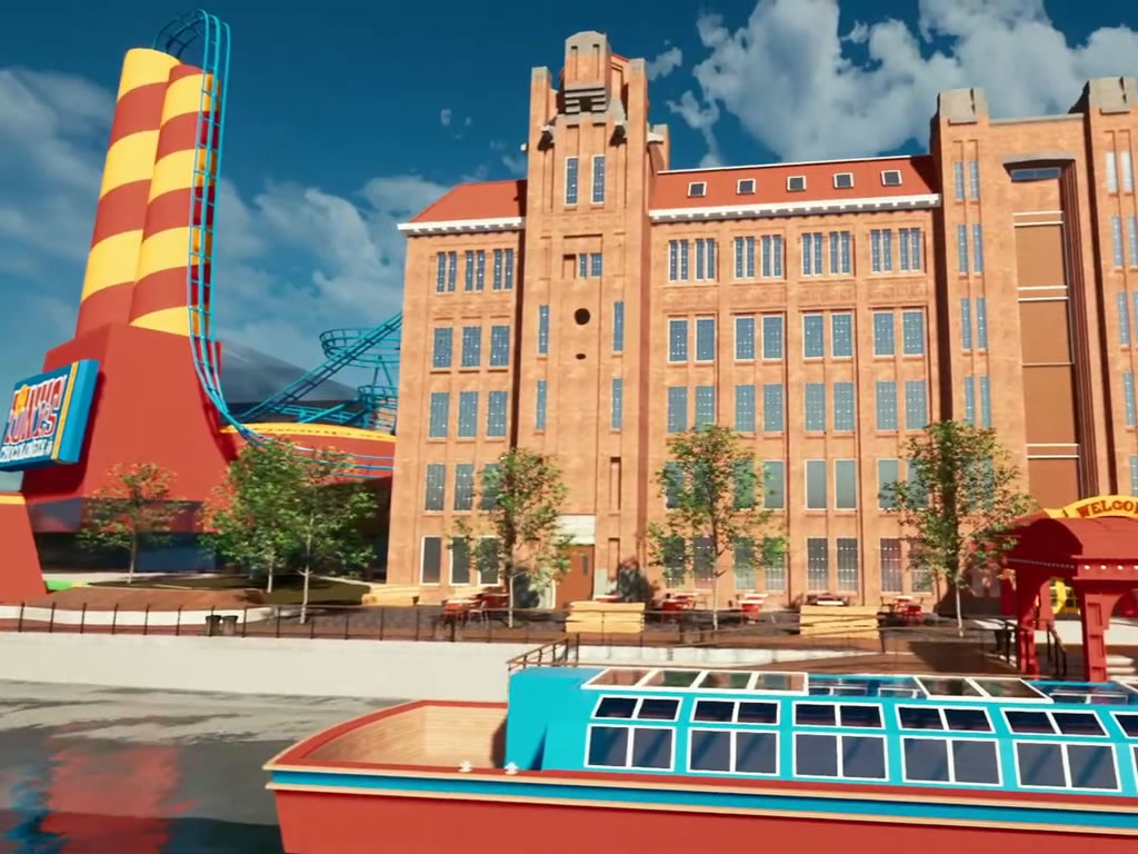 Waterside entrace to Tony’s Chocolonely Chocolate Circus
