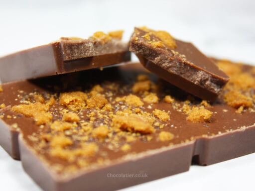 Speculoos Crunch Milk Chocolate Bar Closeup