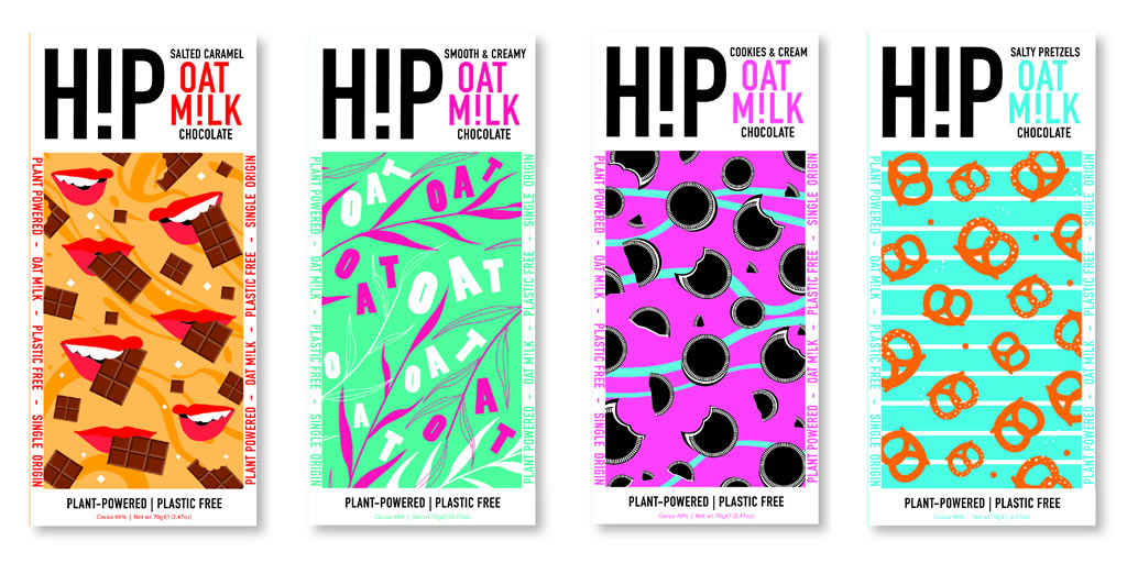 HiP Vegan Oat Milk Chocolate Bars Range