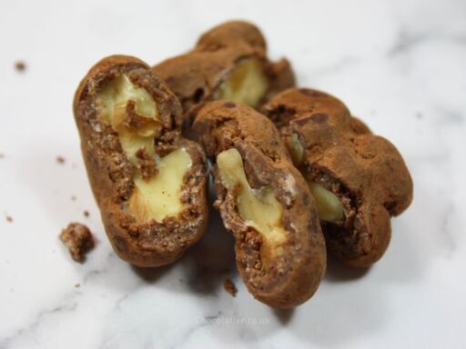Walnut Tree Milk Chocolate Covered Walnut Halves Close Up
