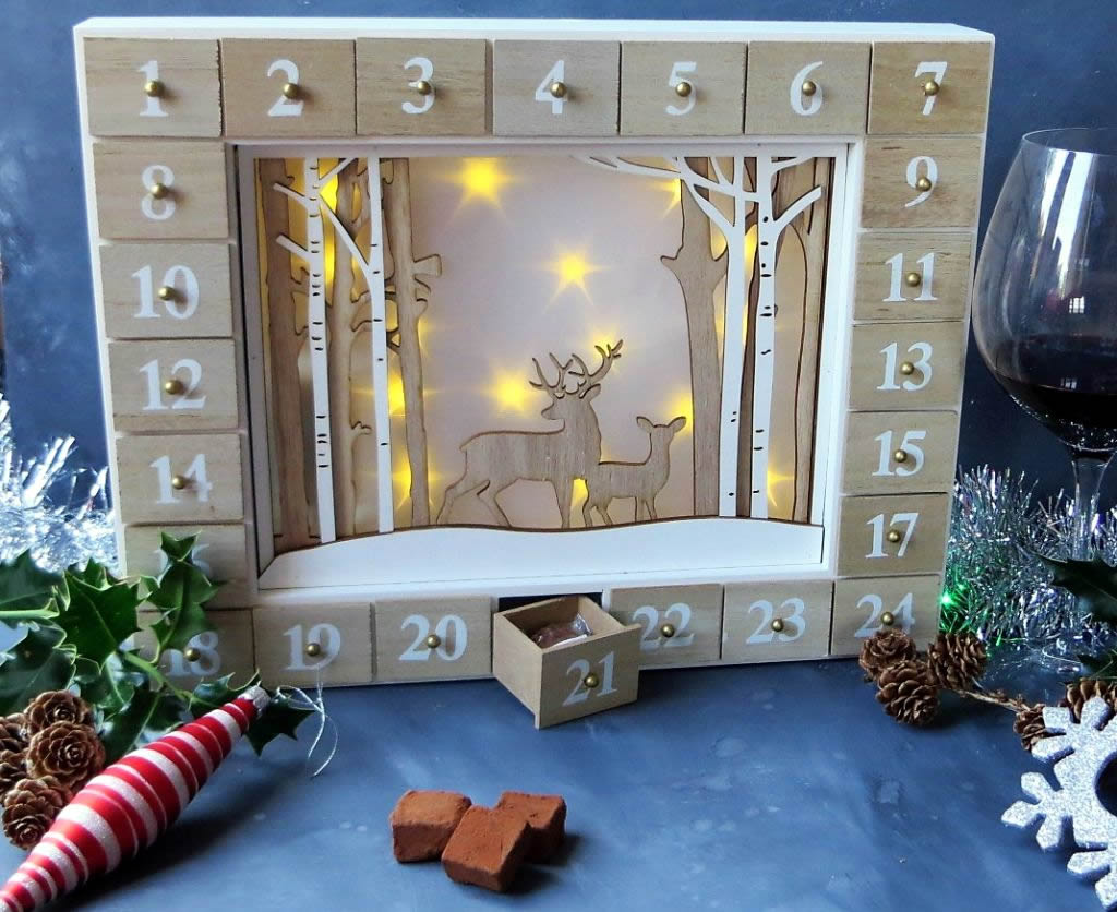 Benjamin Chocolatier Luxury Chocolate Truffle Wooden Advent Calendar