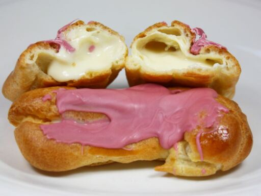 Inside my Ruby Chocolate Eclairs