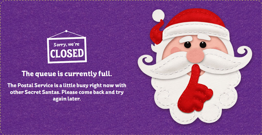 Cadbury Secret Santa Postal Service Queue