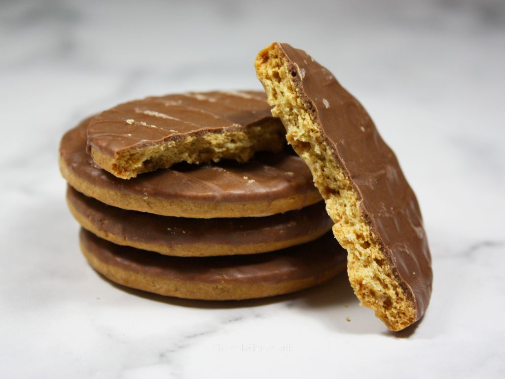 McVitie’s Christmas Pudding Milk Chocolate Digestive Biscuits Closeup