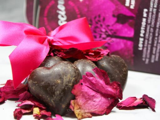 Conscious Love Potion Rose and Maca Dark Chocolate Hearts