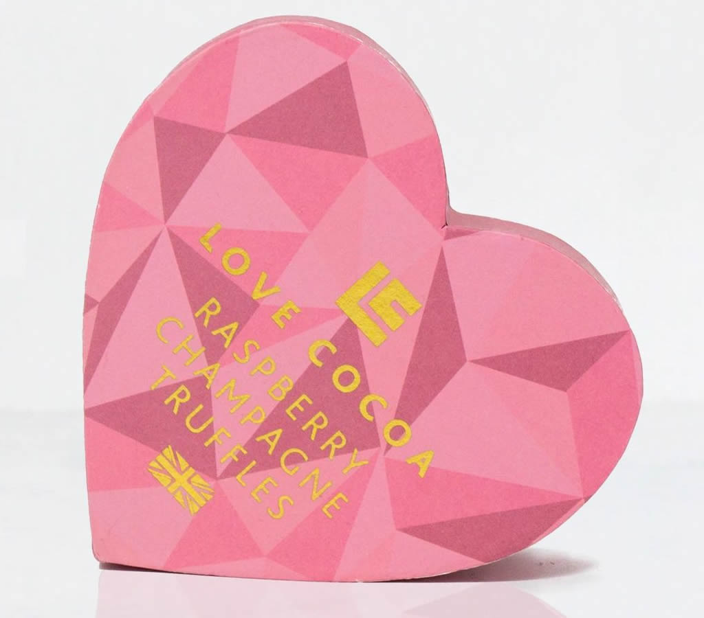 Love Cocoa Pink Heart Raspberry Champagne Truffle Box
