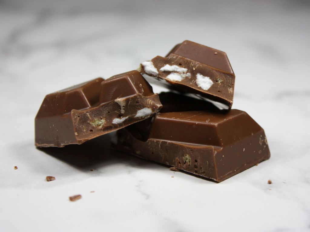 Closeup of Tony's Chocolonely Lemon Meringue Easter Milk Chocolate Bar