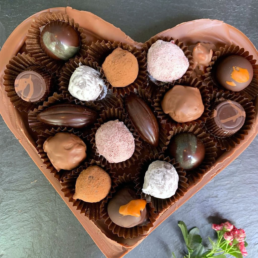 Rainbow Organic Chocolates Luxury Filled Chocolate Heart