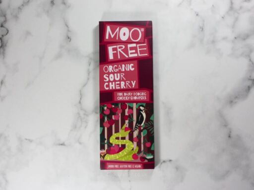 Moo Free Organic Sour Cherry Cocoa Bar Packaging
