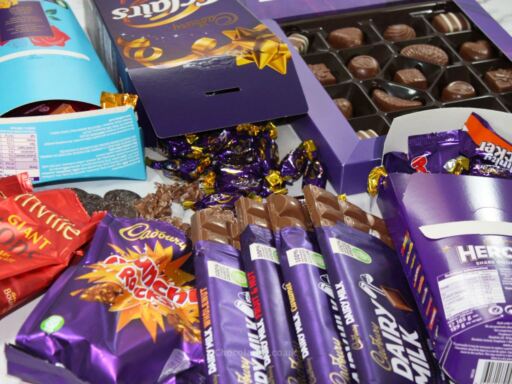 Contents of the Cadbury Chocolate Sharing Gift Box