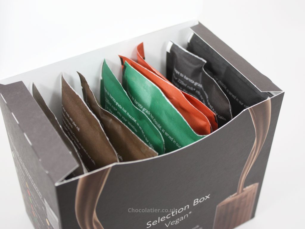 Inside the Hotel Chocolat Vegan Selection Drinking Chocolate Box