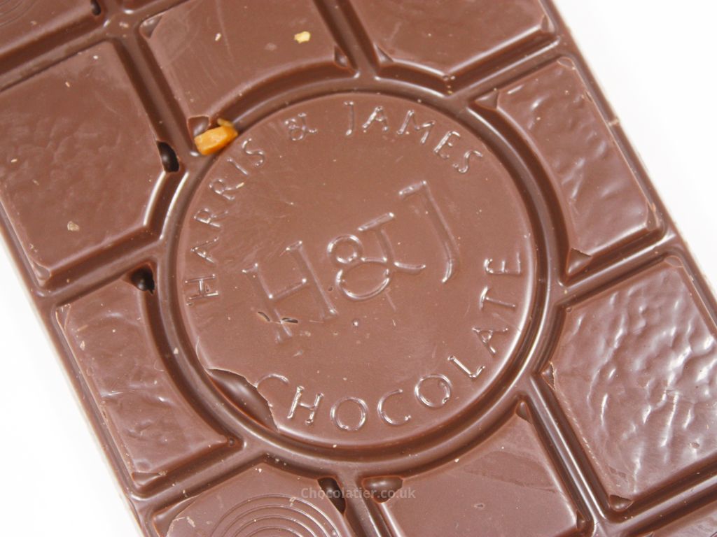 Harris & James Salted Caramel 40% Milk Chocolate Bar Face