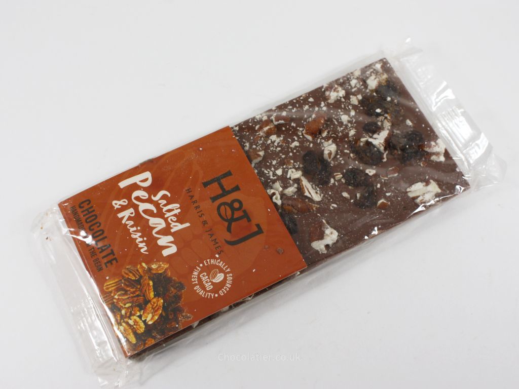 Harris & James Salted Pecan & Raisin Chocolate Bar Review