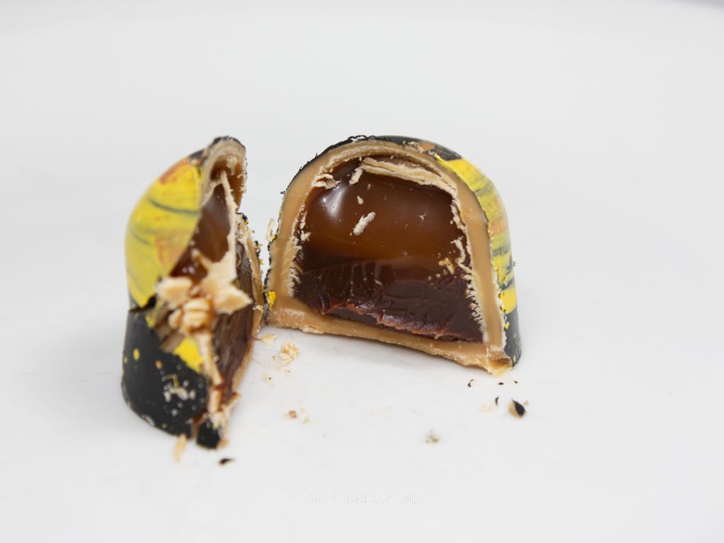 Inside Wood Row Chocolate Salted Caramel & Dark Ganache