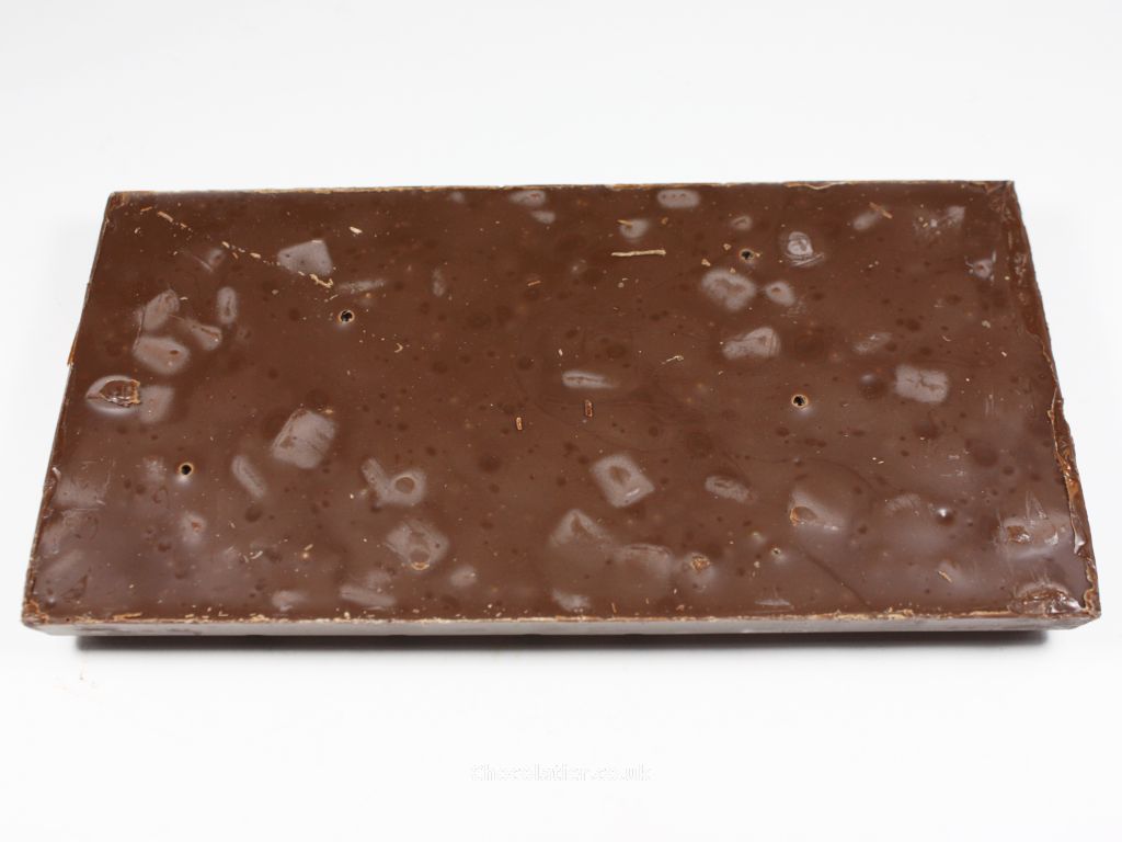 Rear of Tony's Chocolonely x Ben & Jerry's Chocolate Love A-Fair Dark Milk Brownie bar